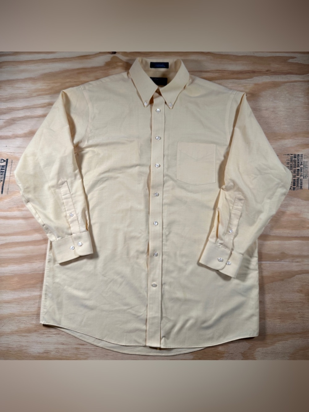 Stafford Pale Yellow Button-Down Dress Shirt